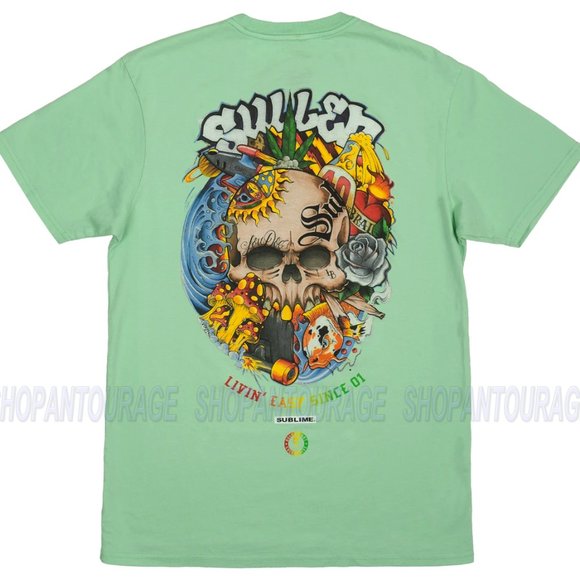 Sullen SCM4061 Green Skull T-shirt for men - Picture 6 of 7